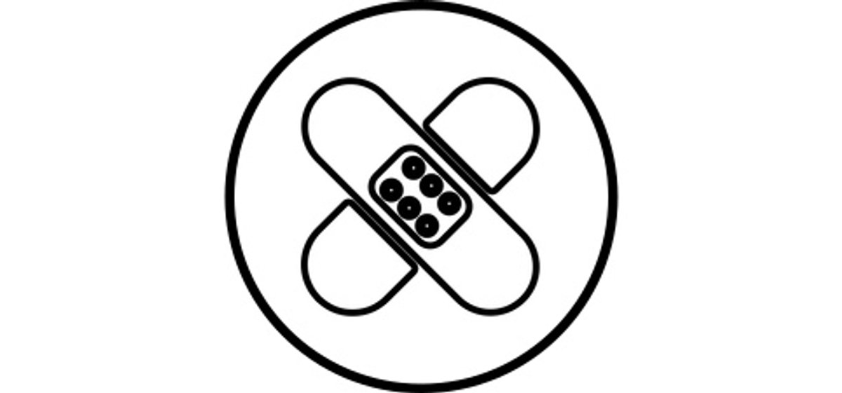 Graphic icon showing bandaids.