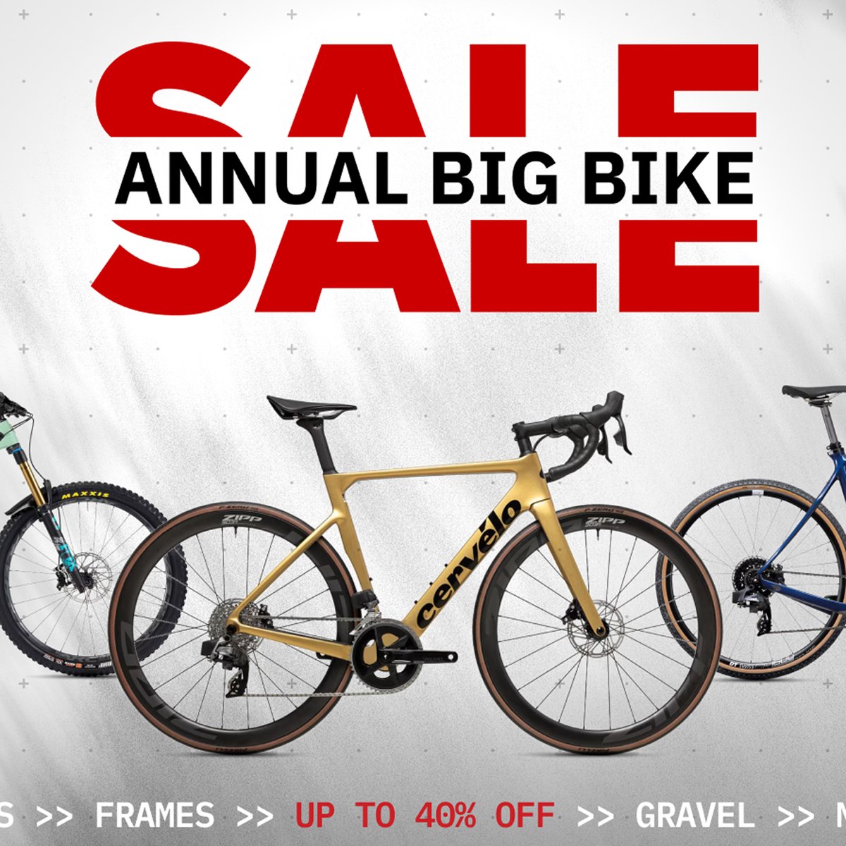 Annual Big Bike Sale: up to 40% off.