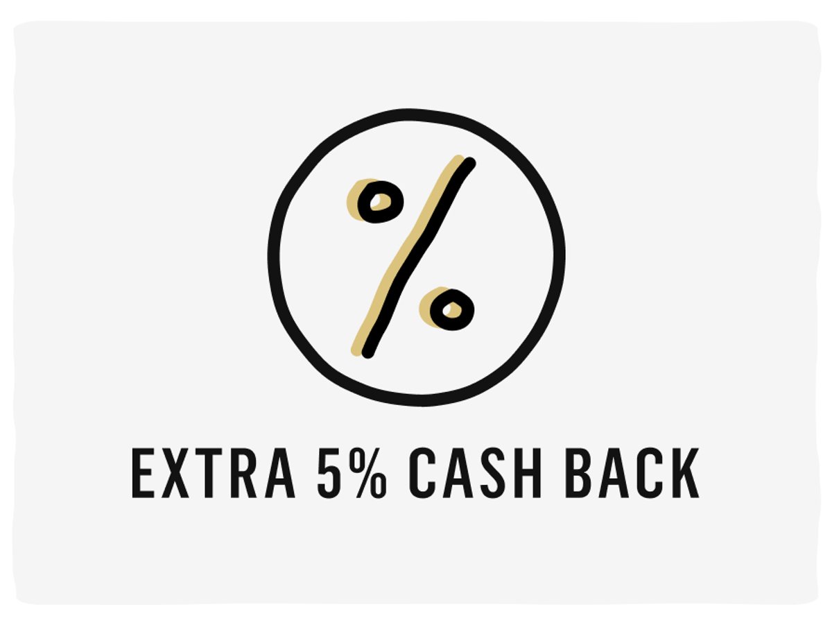 Extra 5% Cash Back