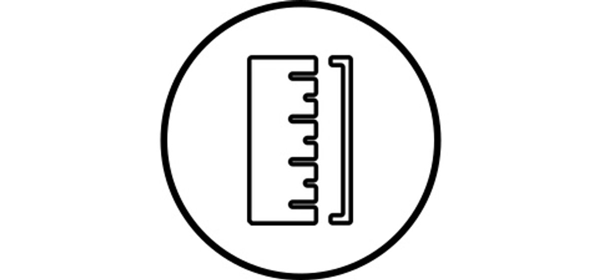 Graphic icon showing a ruler.