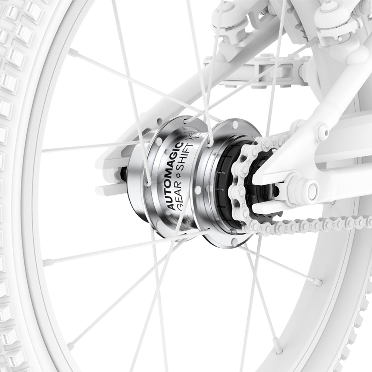 Detail shot of ergonomic bike seat.