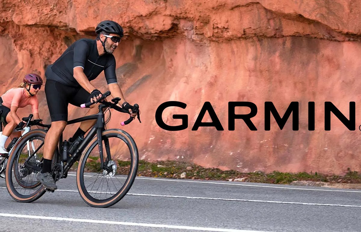 Garmin Logo with Cyclists Racing