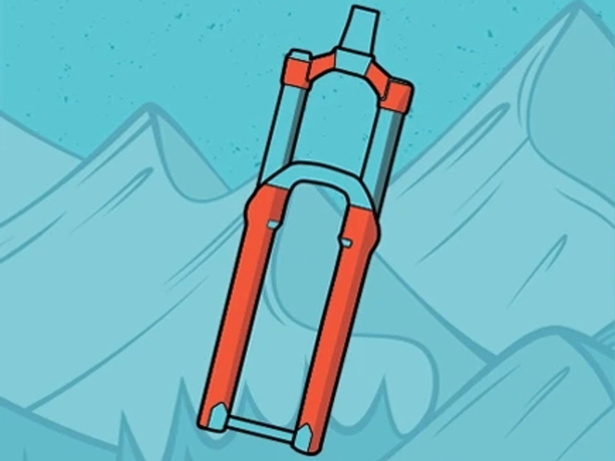 Graphic showing a fork with minimal ridewrap coverage.