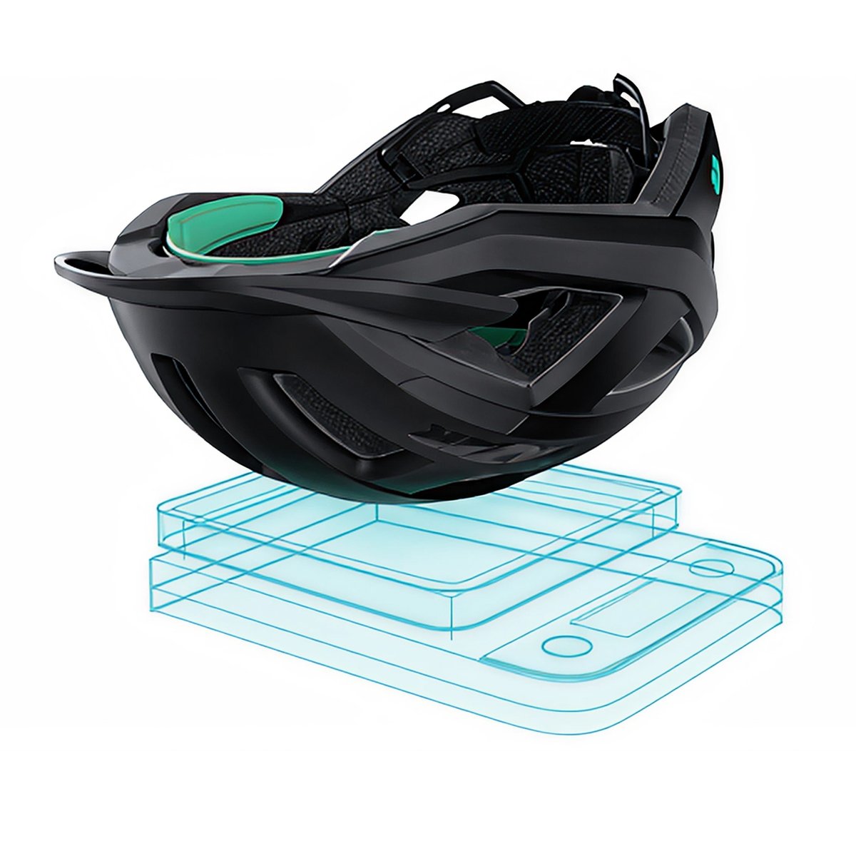 A helmet resting on a scale.