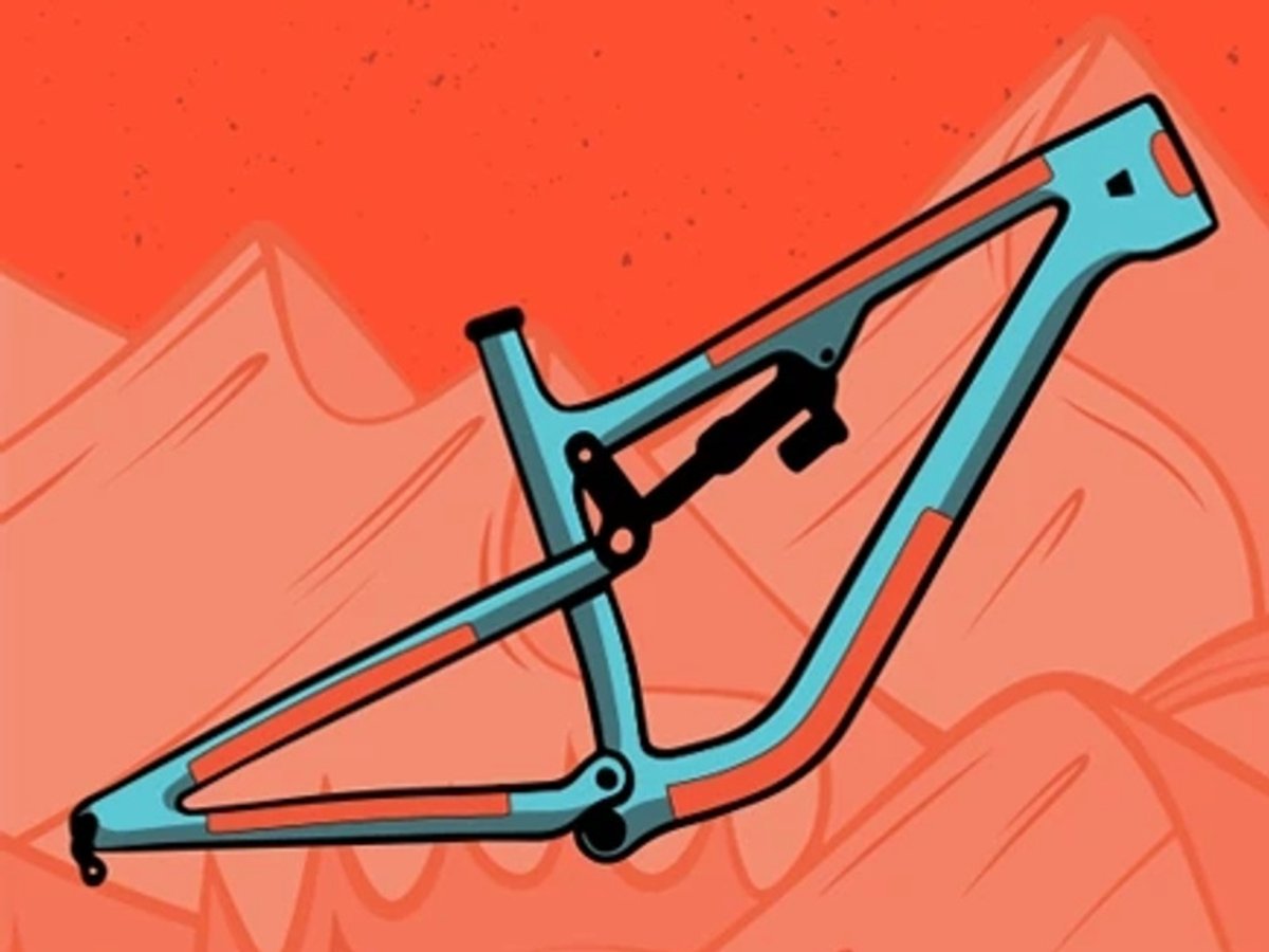 Graphic showing a bike frame with minimal "essential" level ridewrap coverage.