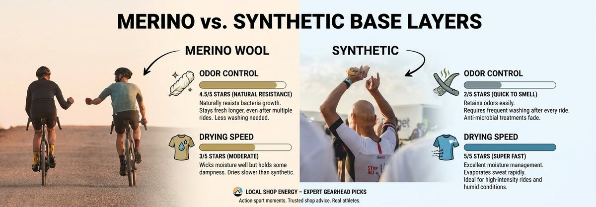 Merino vs Synthetic Cycling Base Layers Guide