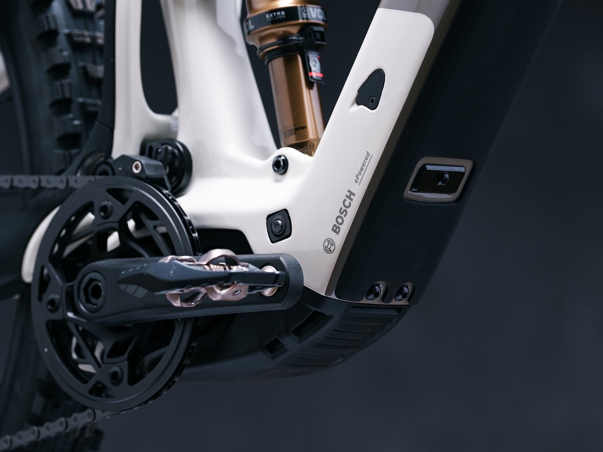 Closeup of the Bosch SX ultra-light drive system within the SL/AMs down tube