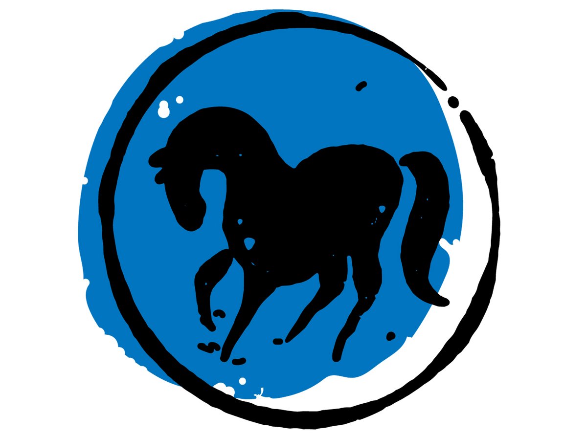 Stylized image of a horse in a circle