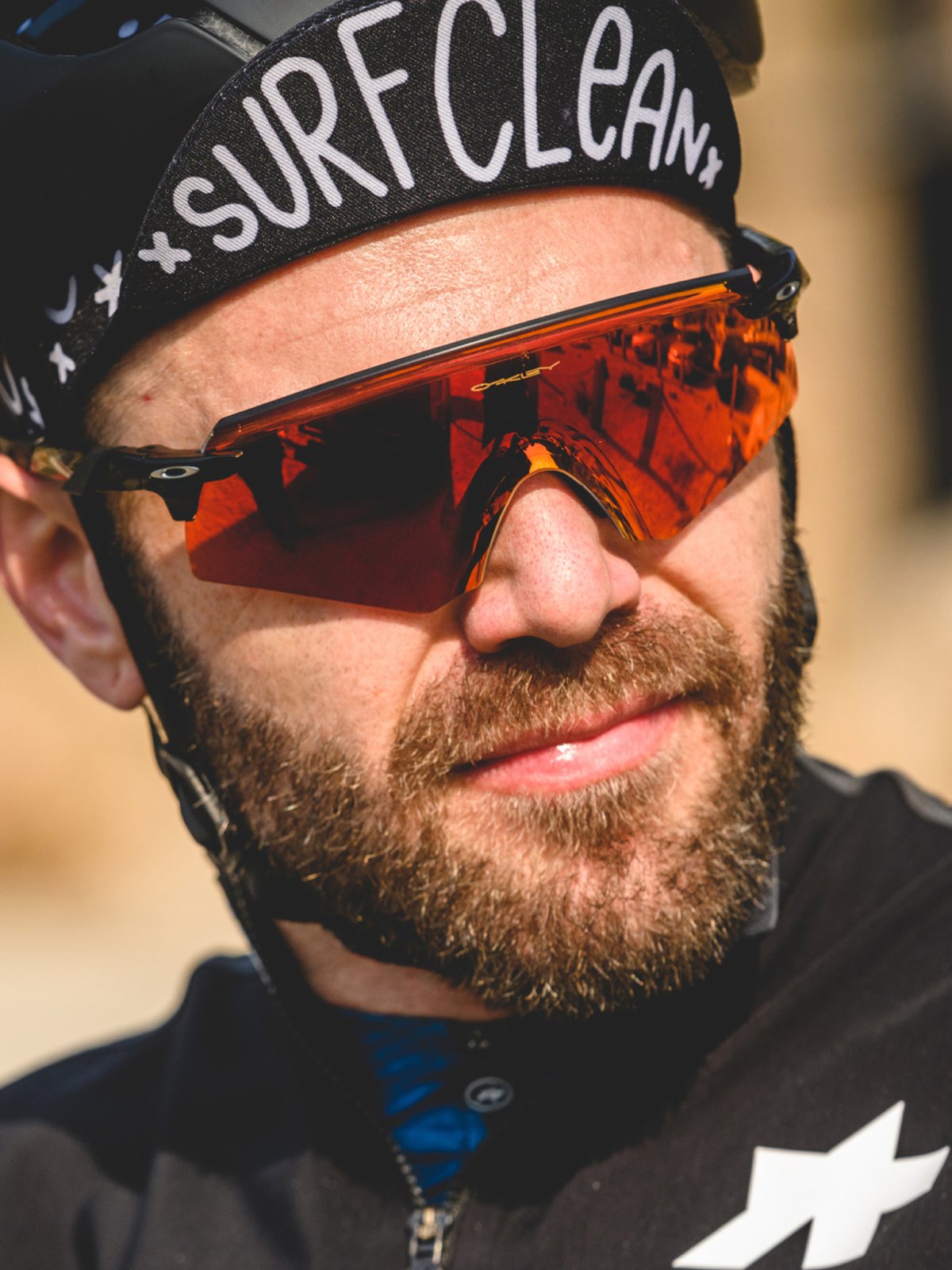 Rider with sunglasses.
