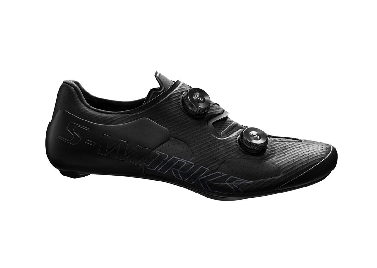 An all-black S-Works Ares 2 road shoe.