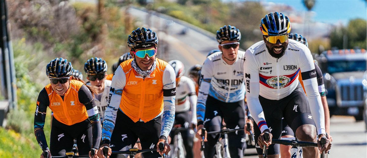 Legion riders, with justin williams at the front, riding together